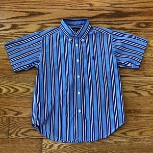Ralph Lauren Blue & White Striped Boys Dress Shirt